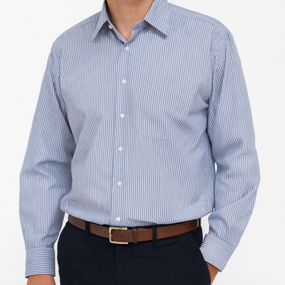 Nautica Men's button up long sleeve shirt Size 15 1/2 Blue - Picture 1 of 7